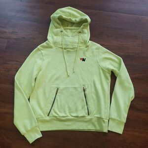 Aviator Nation Womens Lime Green/Yellow Ninja Pullover Hoodie Size Small